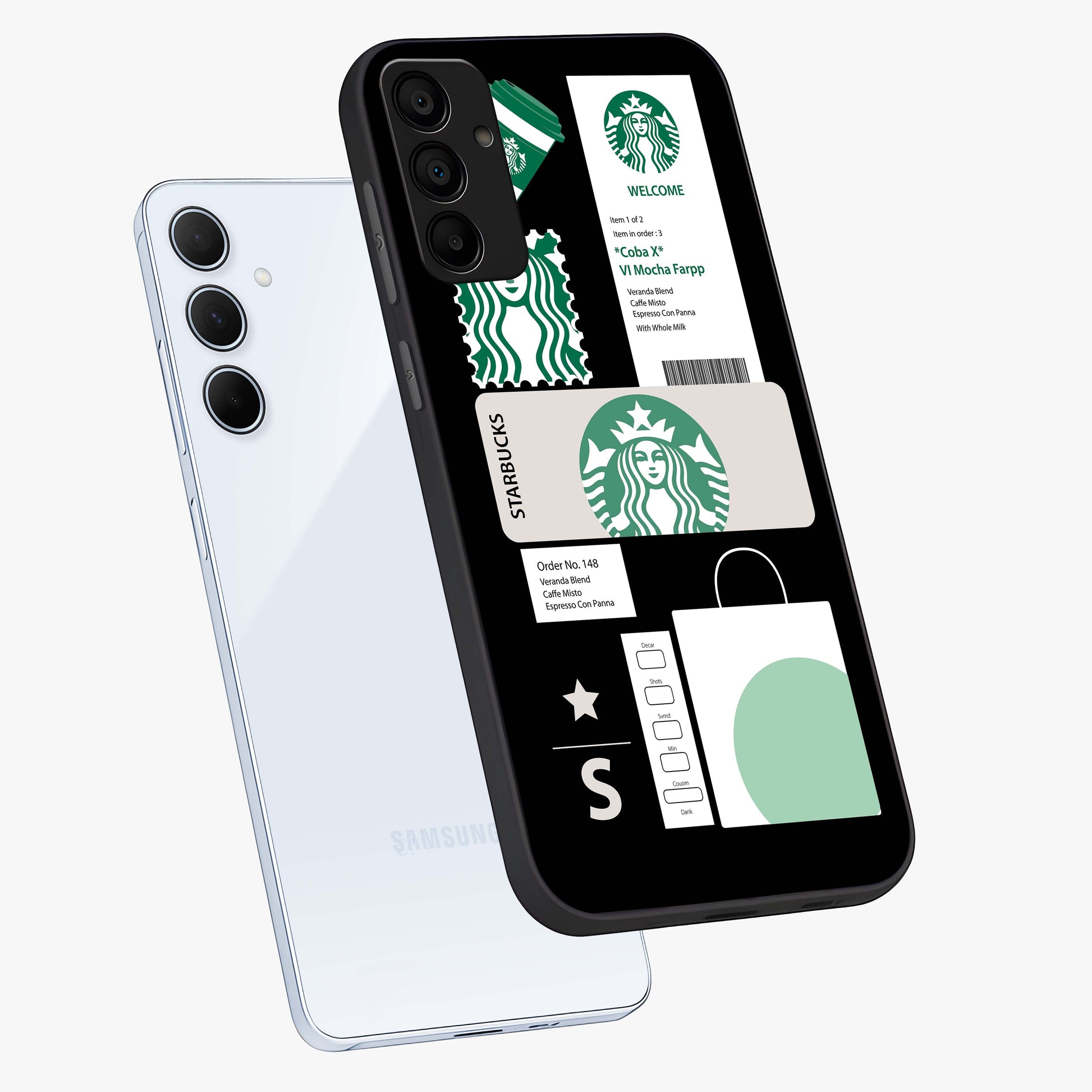 Starbucks Mocha Glass Case displayed in angled mockup highlighting stylish mocha themed design with cozy café aesthetic.