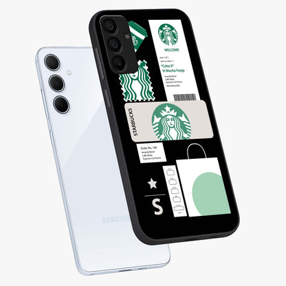 Starbucks Mocha Glass Case displayed in angled mockup highlighting stylish mocha themed design with cozy café aesthetic.