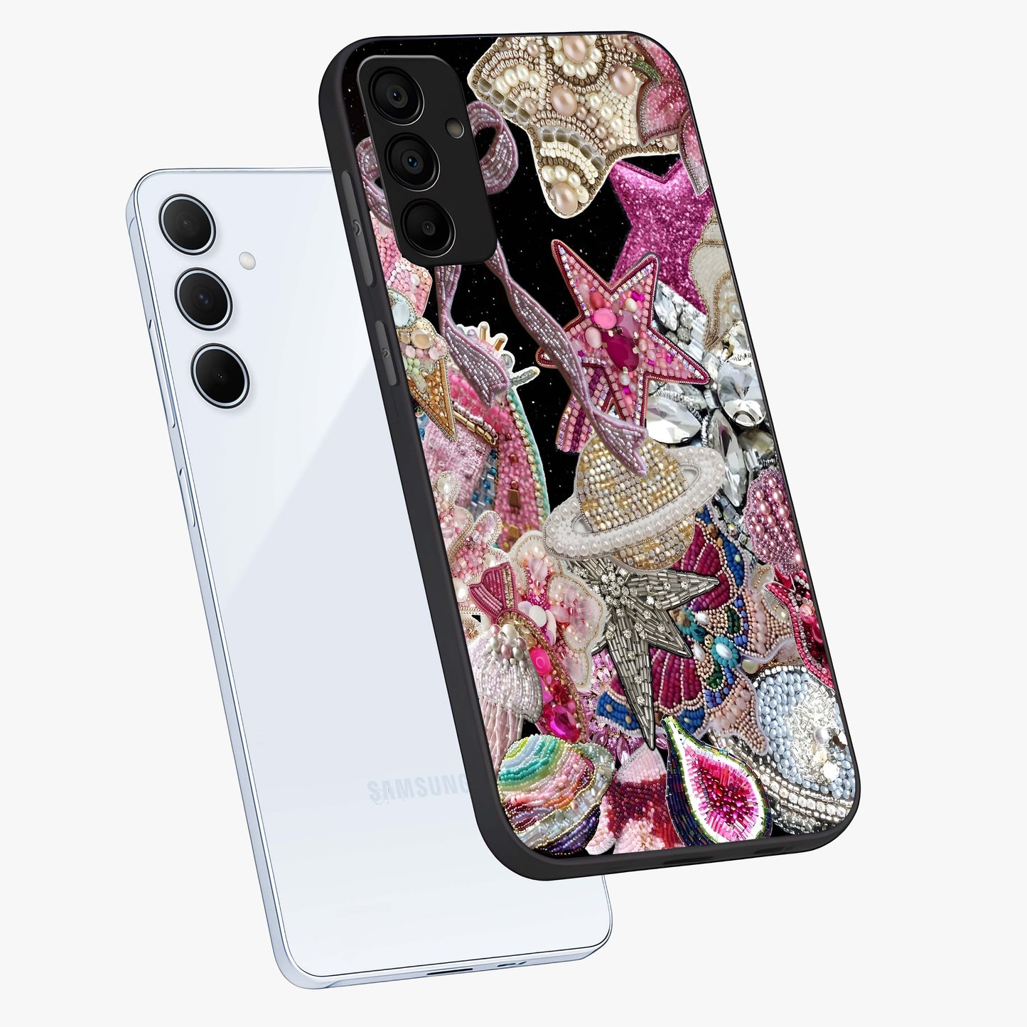 Starlit Jewel Dream Glass Case displayed in angled mockup highlighting glowing celestial jewel design with dreamy aesthetic.