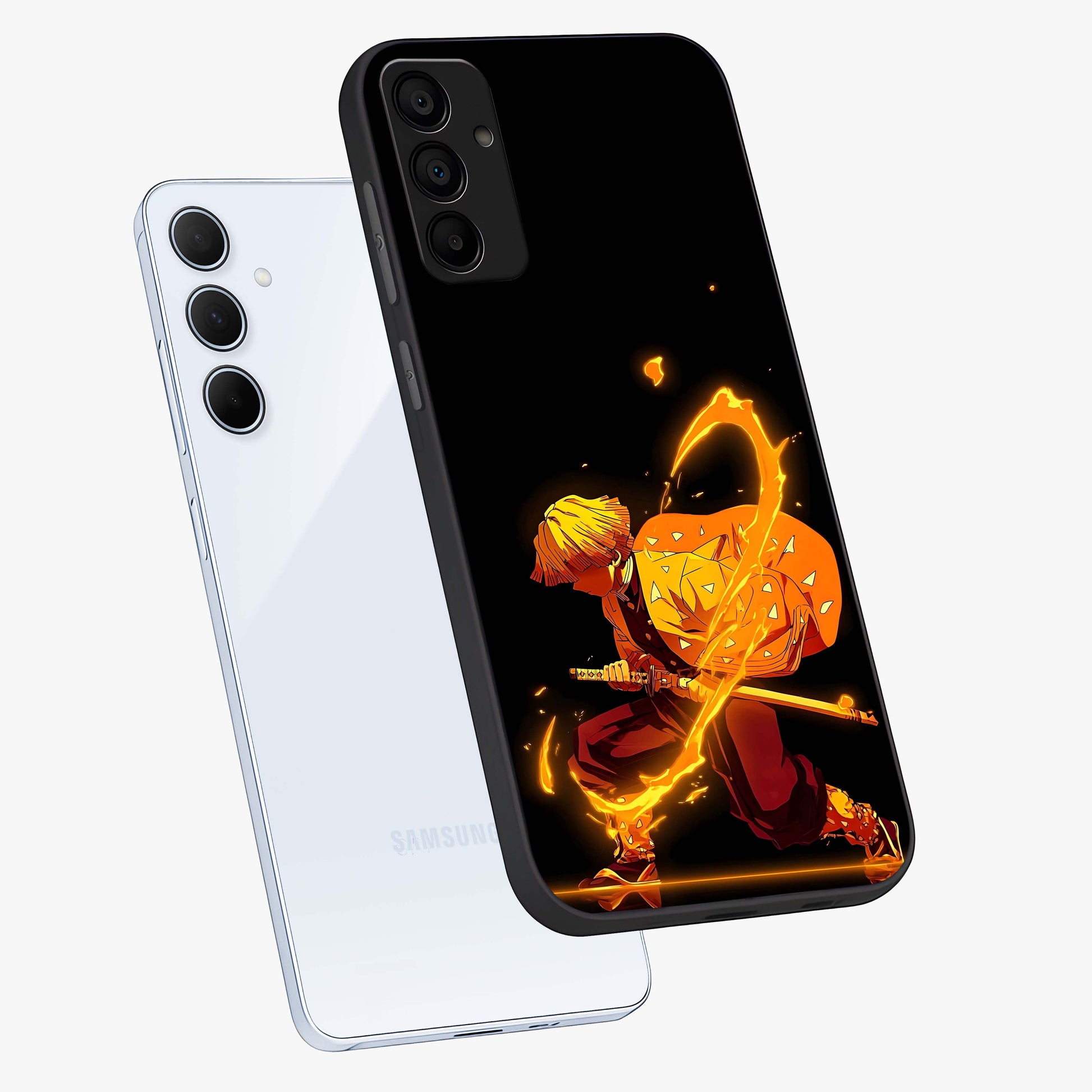 Thunder Flame Execution Glass Case displayed in angled mockup highlighting dramatic fire themed design with intense fantasy aesthetic.