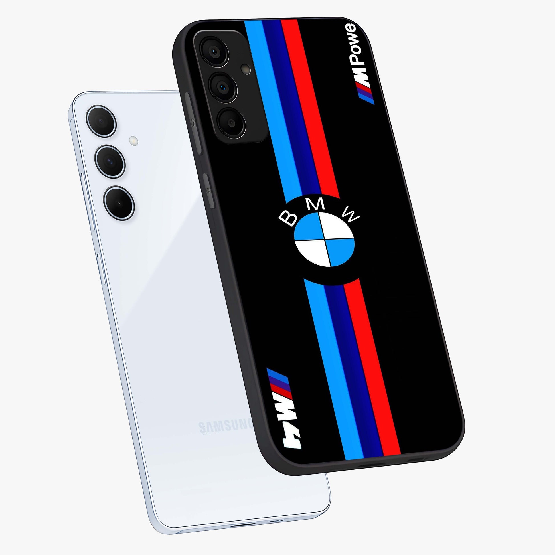 Turbo BMW Beast Glass Case displayed in angled mockup highlighting sleek racing car design with bold automotive aesthetic.