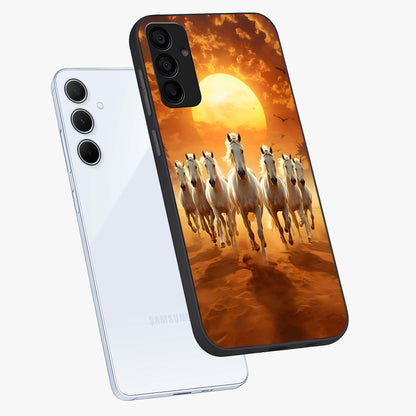 Wild Sunset Majesty Glass Case displayed in angled mockup highlighting vibrant sunset sky design with scenic aesthetic.