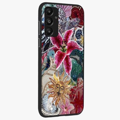 Beaded Garden Fantasy Glass Case upright view showcasing whimsical garden aesthetic with artistic bead details.
