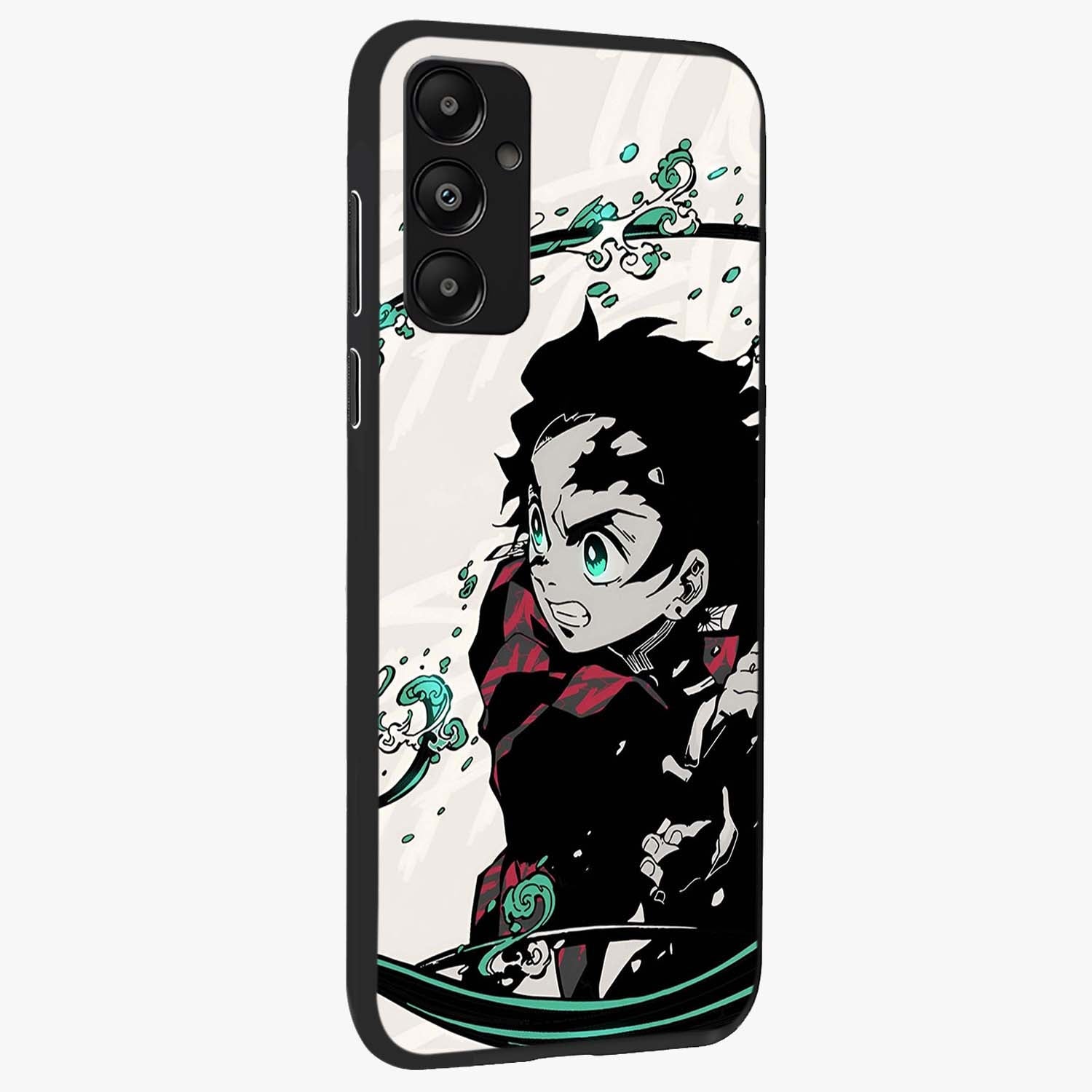 Demon Slayer Glass Case upright view showcasing powerful anime artwork with intense warrior theme.