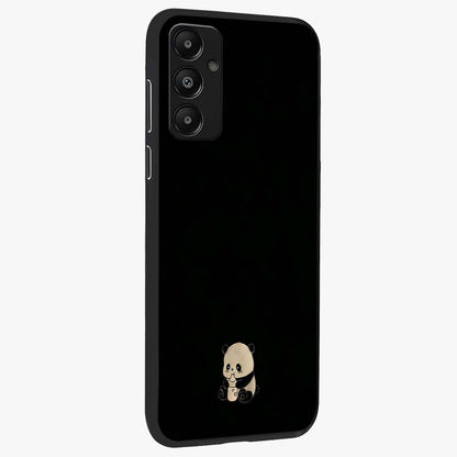 Midnight Panda Love Glass Case upright view showcasing charming panda artwork with playful romantic theme.