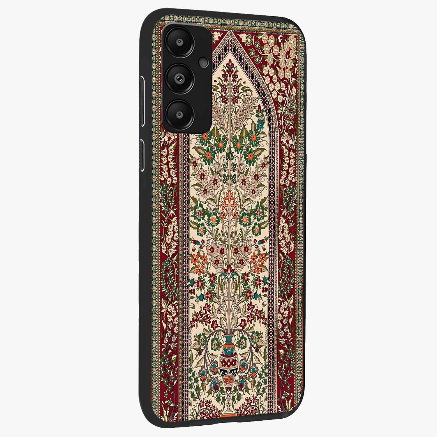 Persian Inspired Glass Case upright view showcasing decorative Persian artwork with rich heritage theme.