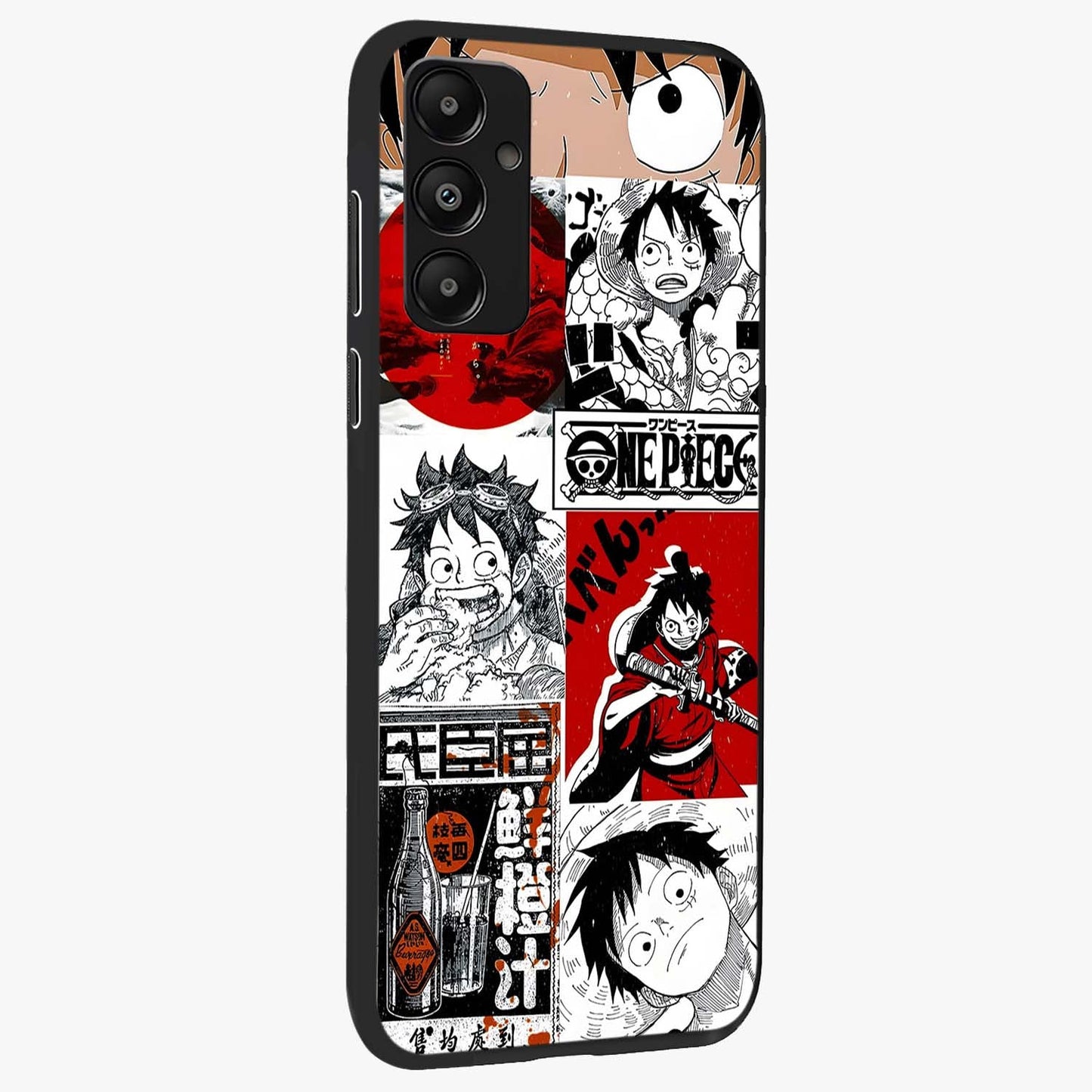 Strawhat Chaos Panels Glass Case upright view showcasing energetic anime artwork with bold adventure theme.