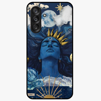 Aesthetic Lord Shiva Glass Case showing flat back view with divine Shiva artwork and glossy glass finish.
