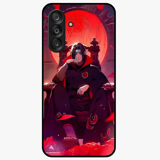 Blood Moon Sovereign Glass Case showing flat back view with mystical blood moon artwork and glossy glass finish.