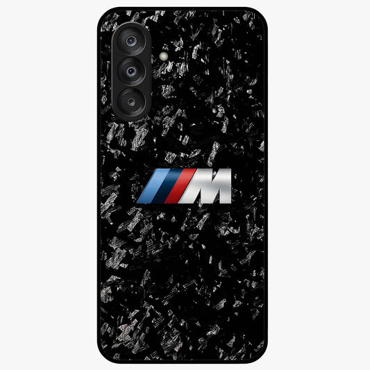 Carbon Speed Mark Glass Case showing flat back view with sporty carbon pattern artwork and glossy glass finish.