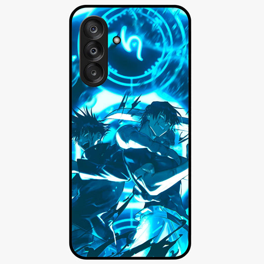 Cursed Energy Clash Glass Case showing flat back view with intense cursed energy artwork and glossy glass finish.