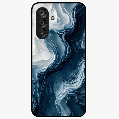 Ethereal Paper Marble Glass Case showing flat back view with soft marble paper texture artwork and glossy glass finish.