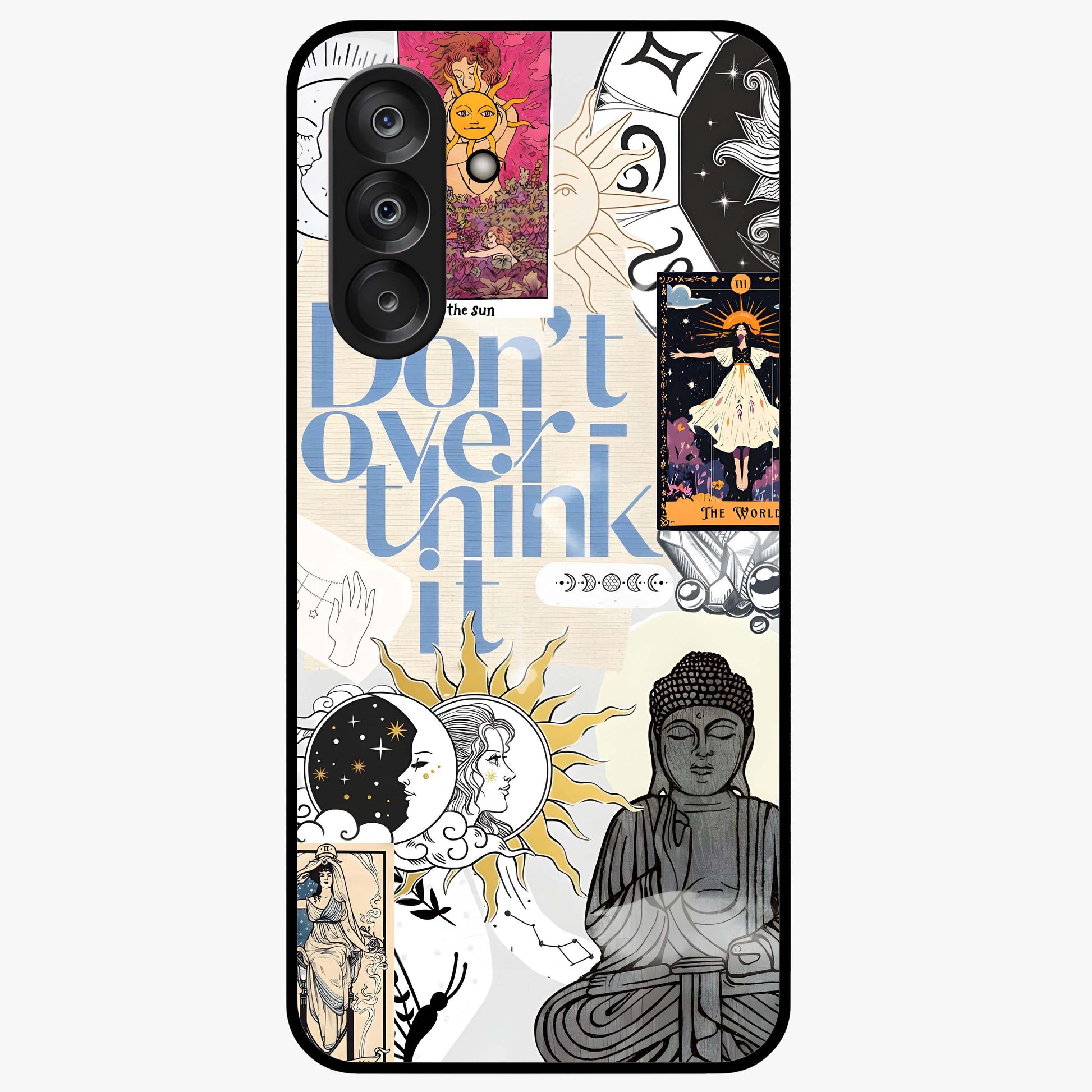 Ethereal Thoughts Glass Case showing flat back view with dreamy artistic artwork and glossy glass finish.