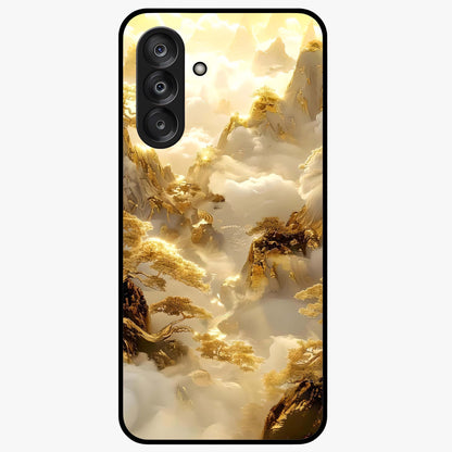 Gates Of Illumination Glass Case showing flat back view with mystical illuminated gate artwork and glossy glass finish.