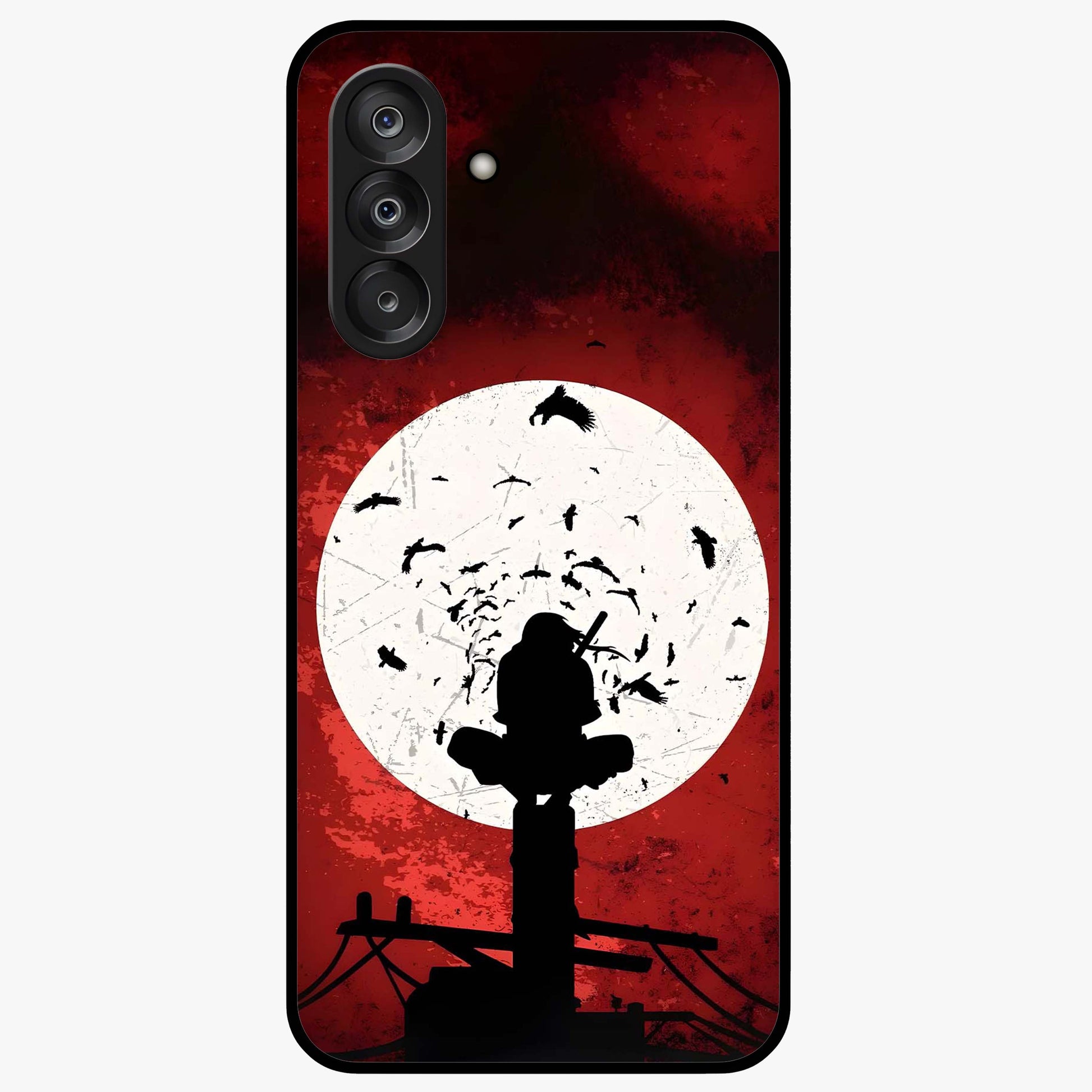Itachi Limited Edition Naruto Anime Glass Case showing flat back view with iconic anime character artwork and glossy glass finish.