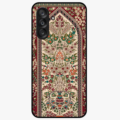 Persian Inspired Glass Case showing flat back view with ornate Persian style pattern artwork and glossy glass finish.