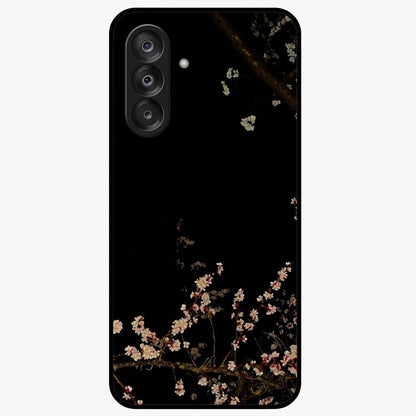 Petal Moon Light With Custom Name Glass Case showing flat back view with floral moonlight artwork and personalized name design.