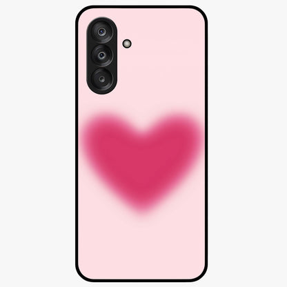 Pink Aura Heart Glass Case showing flat back view with glowing heart artwork and glossy glass finish.