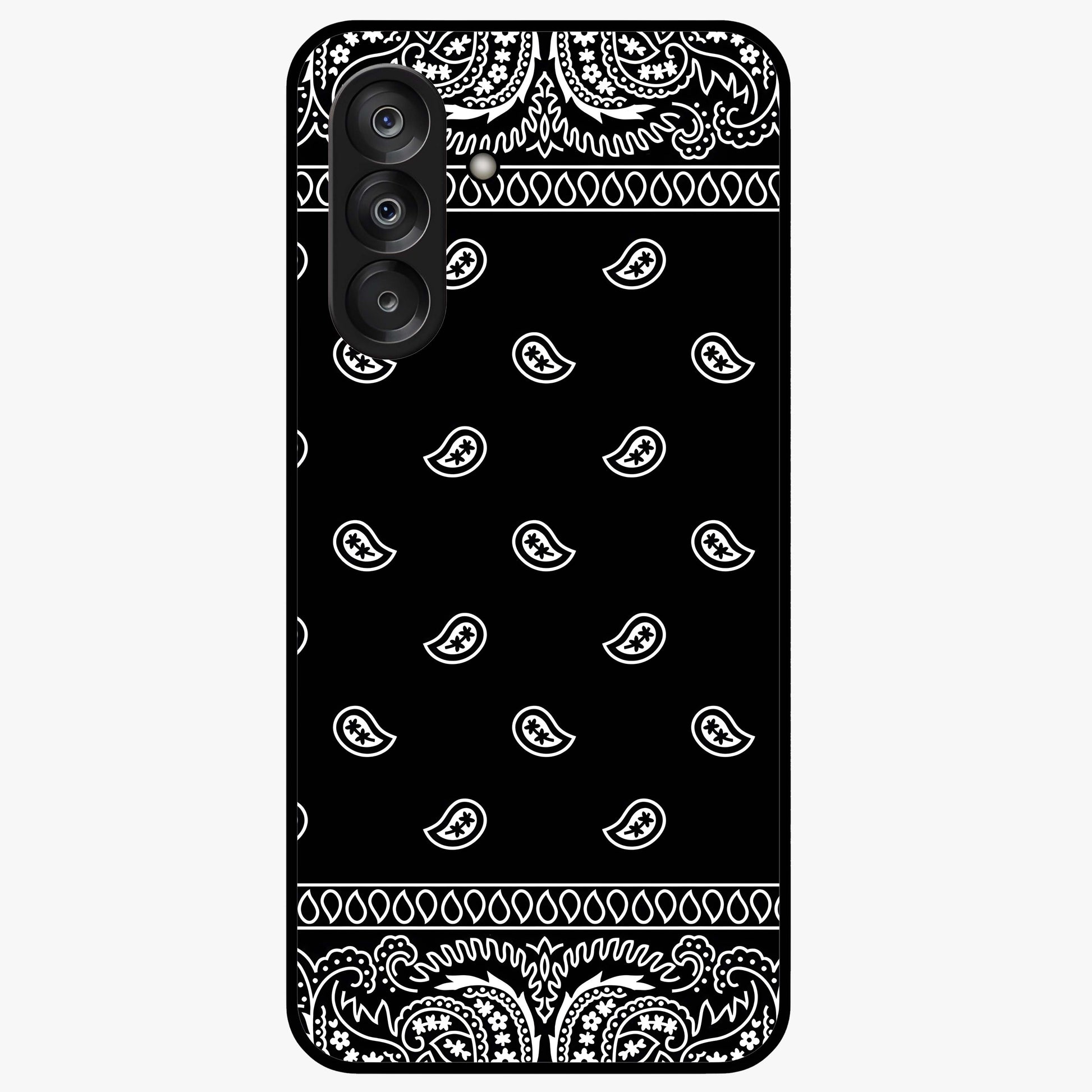 Retro Rebel Threads Glass Case showing flat back view with vintage street style artwork and glossy glass finish.