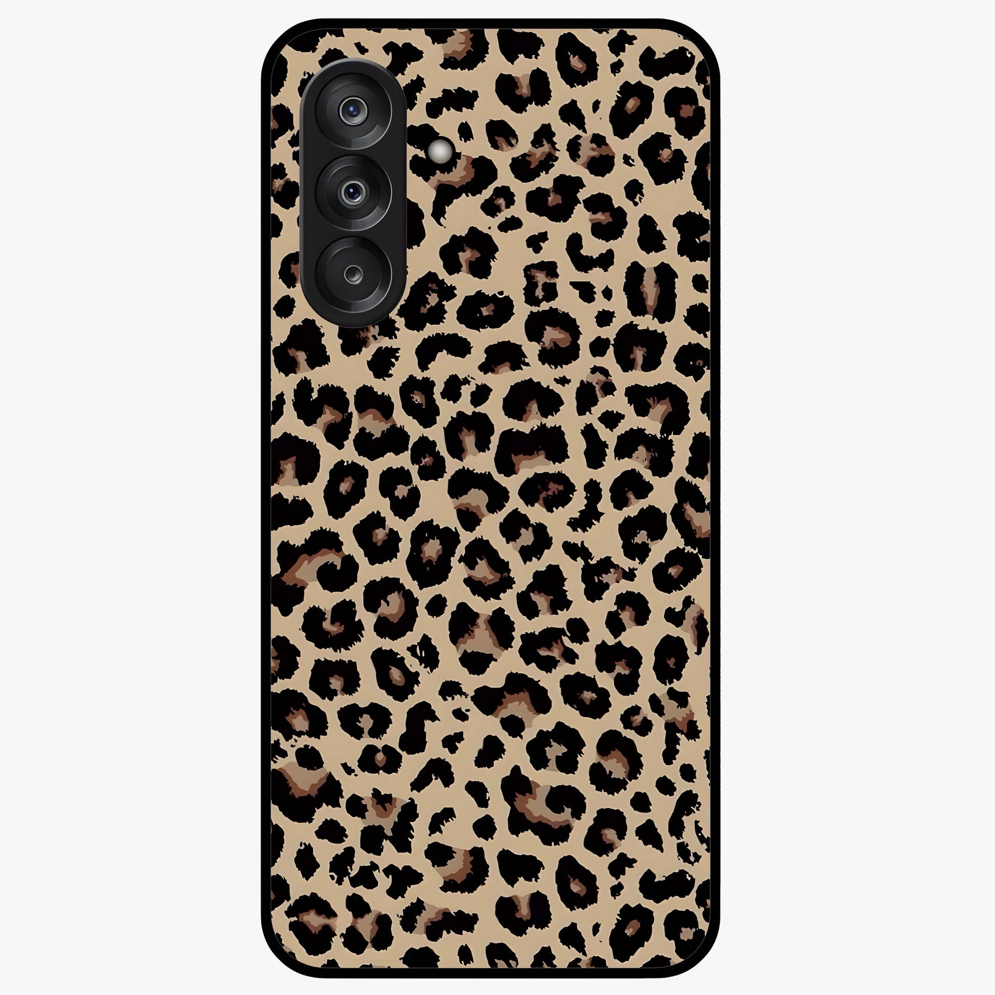 Savage Chic Pattern Glass Case showing flat back view with stylish patterned artwork and glossy glass finish.