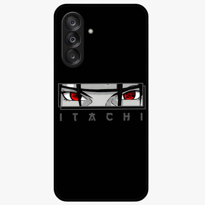 Scarlet Gaze Dominance Glass Case showing flat back view with striking red themed artwork and glossy glass finish.