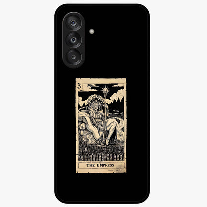 The Empress Glass Case showing flat back view with regal feminine artwork and glossy glass finish.