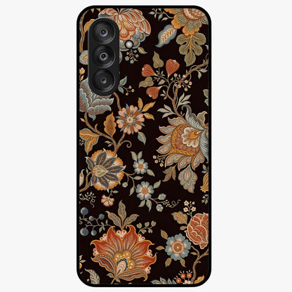 Vintage Floral Dream Glass Case showing flat back view with classic floral artwork and glossy glass finish.
