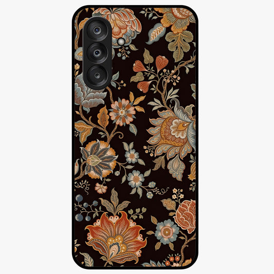 Vintage Floral Dream Glass Case showing flat back view with classic floral artwork and glossy glass finish.
