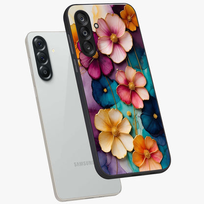 Artlyn Grace Flower Pattern Glass Case displayed in angled mockup highlighting delicate flower pattern design and smooth glass surface.