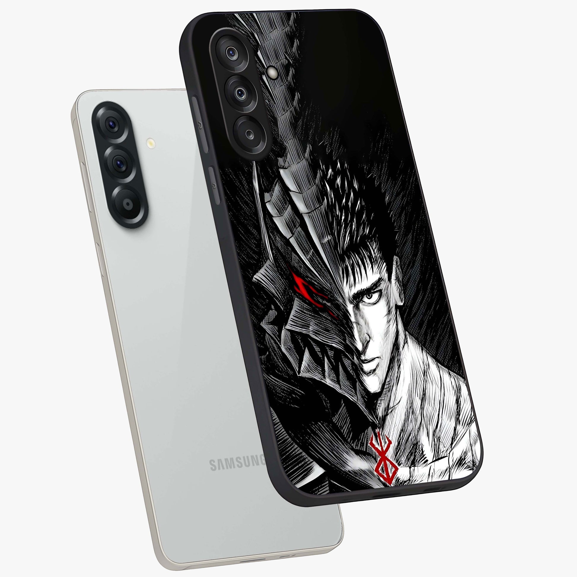 Berserker Blood Oath Glass Case displayed in angled mockup highlighting dark fantasy graphic design and powerful theme.