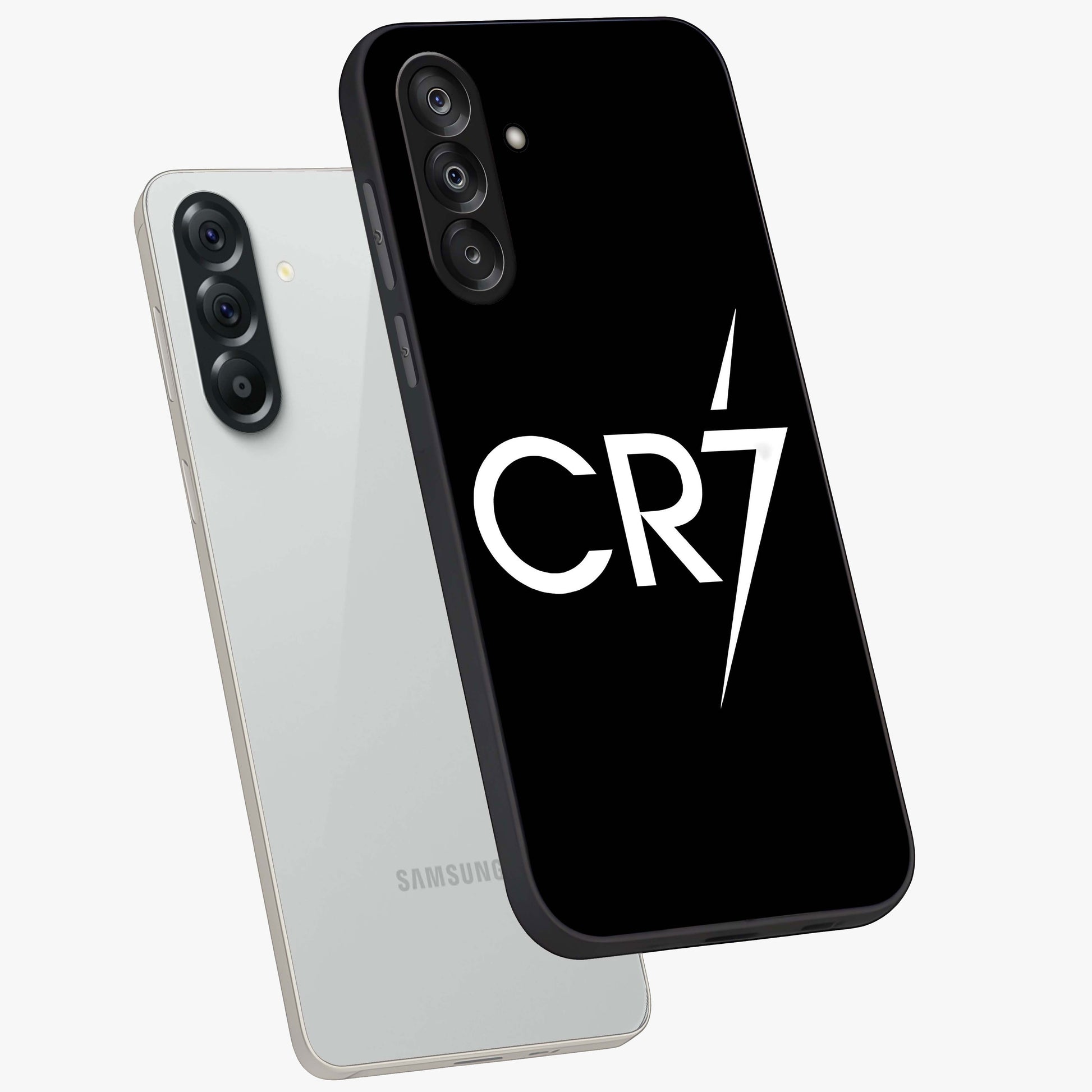 Cr7 Elite Strike Glass Case displayed in angled mockup highlighting powerful sports graphic with bold athletic theme.