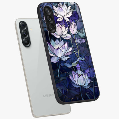 Gloss Petal Rush Glass Case displayed in angled mockup highlighting vibrant petal design with elegant floral aesthetic.