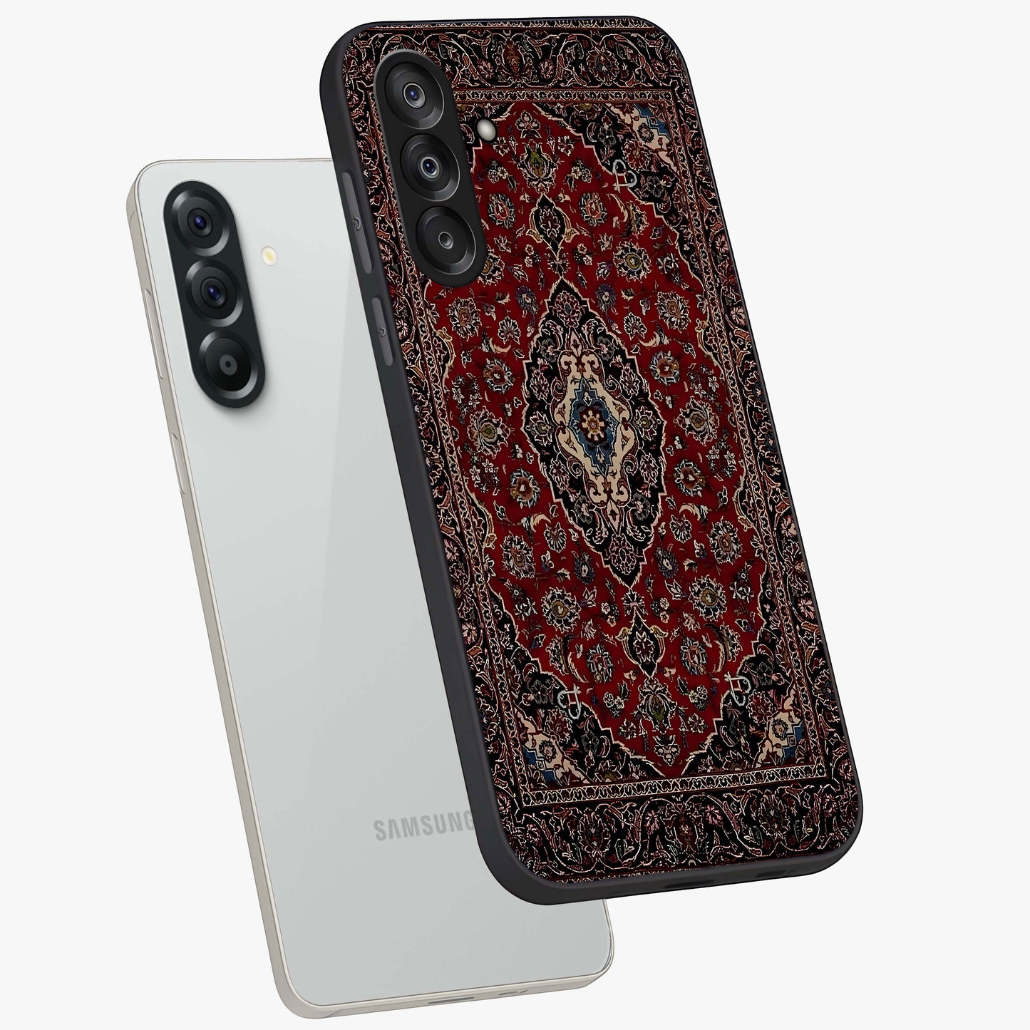 Heritage Carpet Royale Glass Case displayed in angled mockup highlighting intricate royal carpet design with heritage aesthetic.