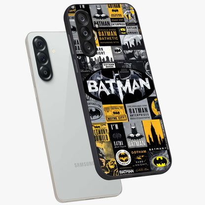 Knight Gotham Rise Glass Case displayed in angled mockup highlighting powerful knight silhouette design with dramatic aesthetic.