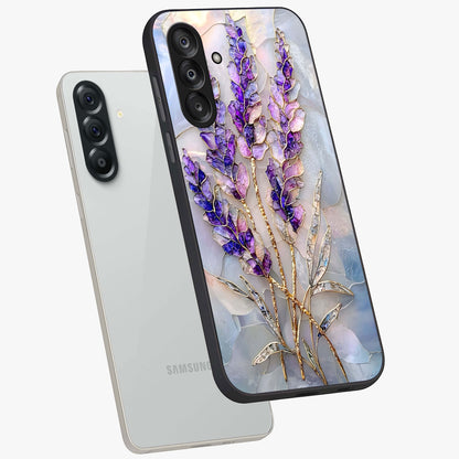 Lavender Dream Glow Glass Case displayed in angled mockup highlighting dreamy purple glow design with soft artistic style.