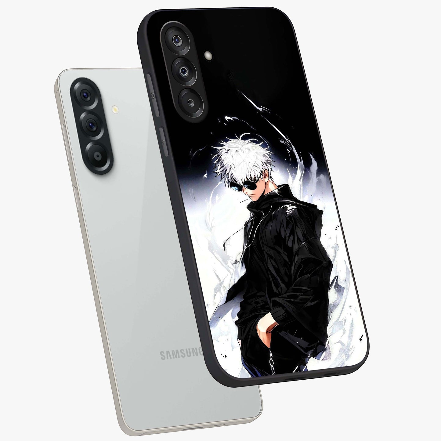 Limitless Shadow King Glass Case displayed in angled mockup highlighting dramatic dark hero design with intense aesthetic.