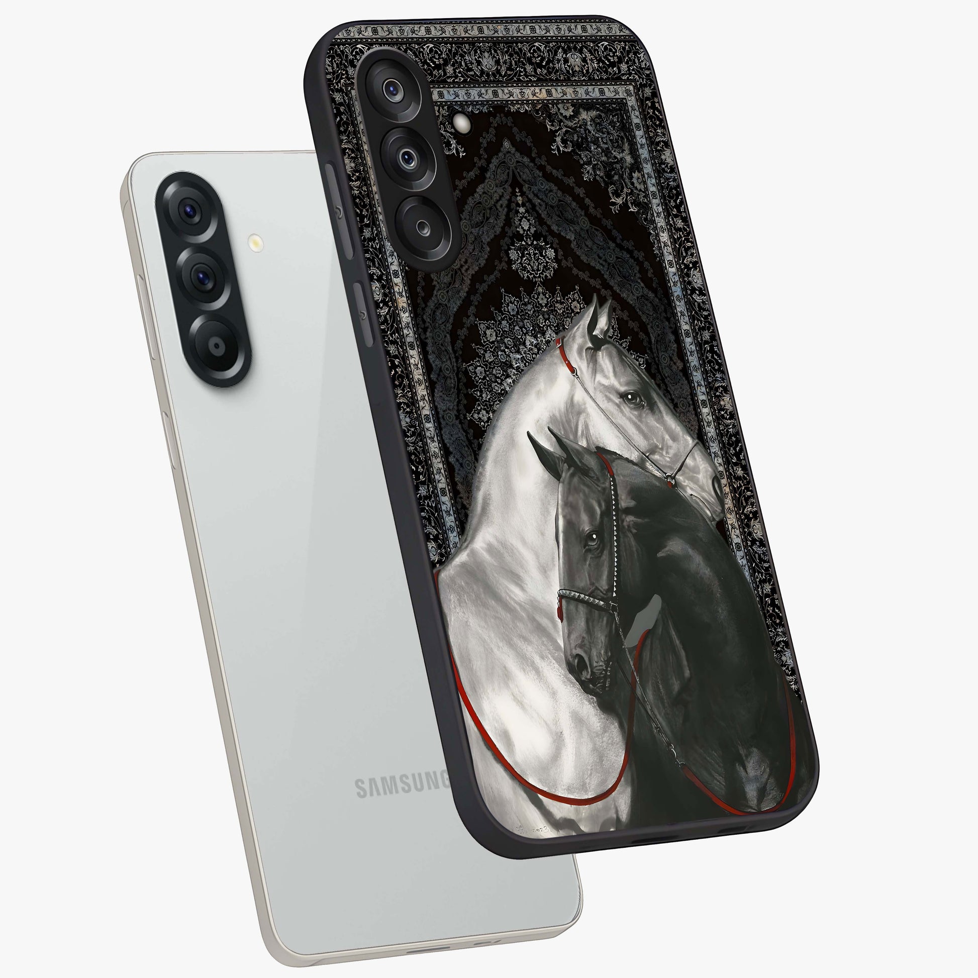 Majestic Ride Legacy Glass Case displayed in angled mockup highlighting sleek vehicle design with bold racing aesthetic.