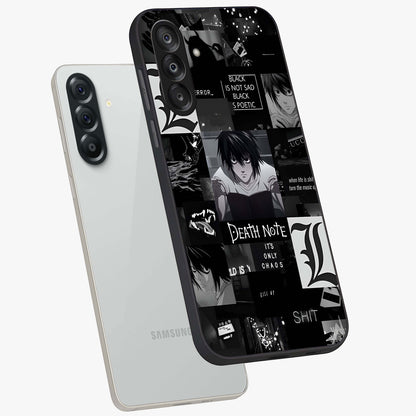 Midnight Chaos Mind Glass Case displayed in angled mockup highlighting chaotic artistic design with dramatic midnight aesthetic.
