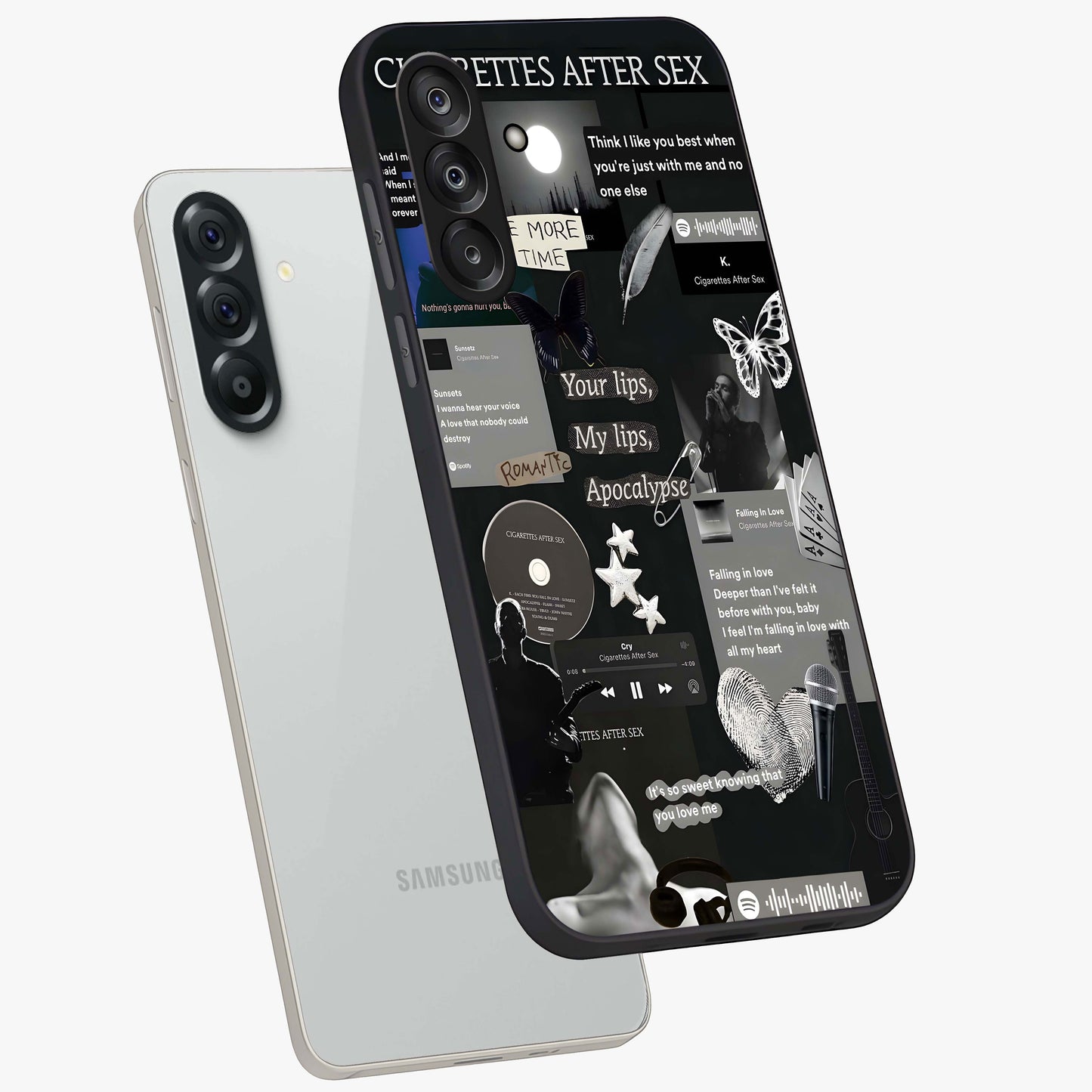 Midnight Love Echo Glass Case displayed in angled mockup highlighting elegant love inspired design with deep aesthetic style.