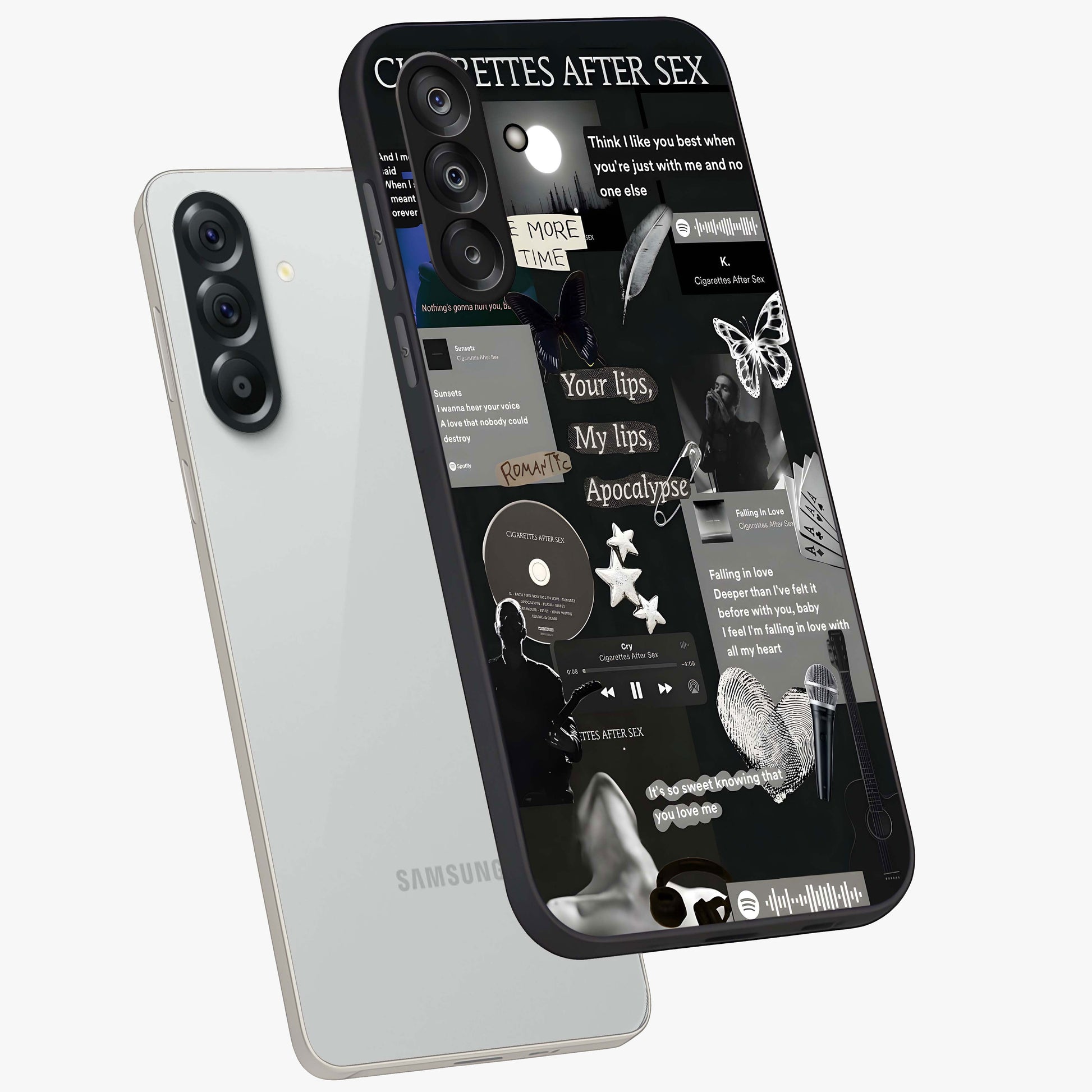 Midnight Love Echo Glass Case displayed in angled mockup highlighting elegant love inspired design with deep aesthetic style.