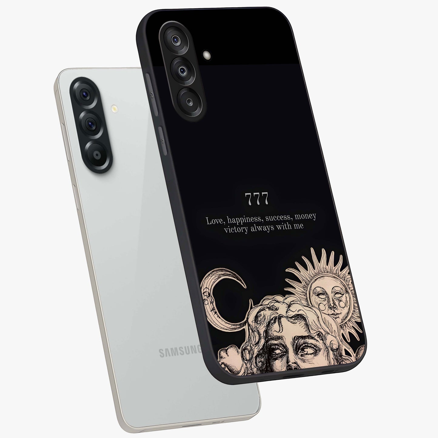 Mystic Victory Aura Glass Case displayed in angled mockup highlighting energetic aura design with bold mystical aesthetic.