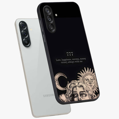 Mystic Victory Aura Glass Case displayed in angled mockup highlighting energetic aura design with bold mystical aesthetic.