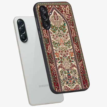 Persian Inspired Glass Case displayed in angled mockup highlighting intricate traditional design with elegant cultural aesthetic.