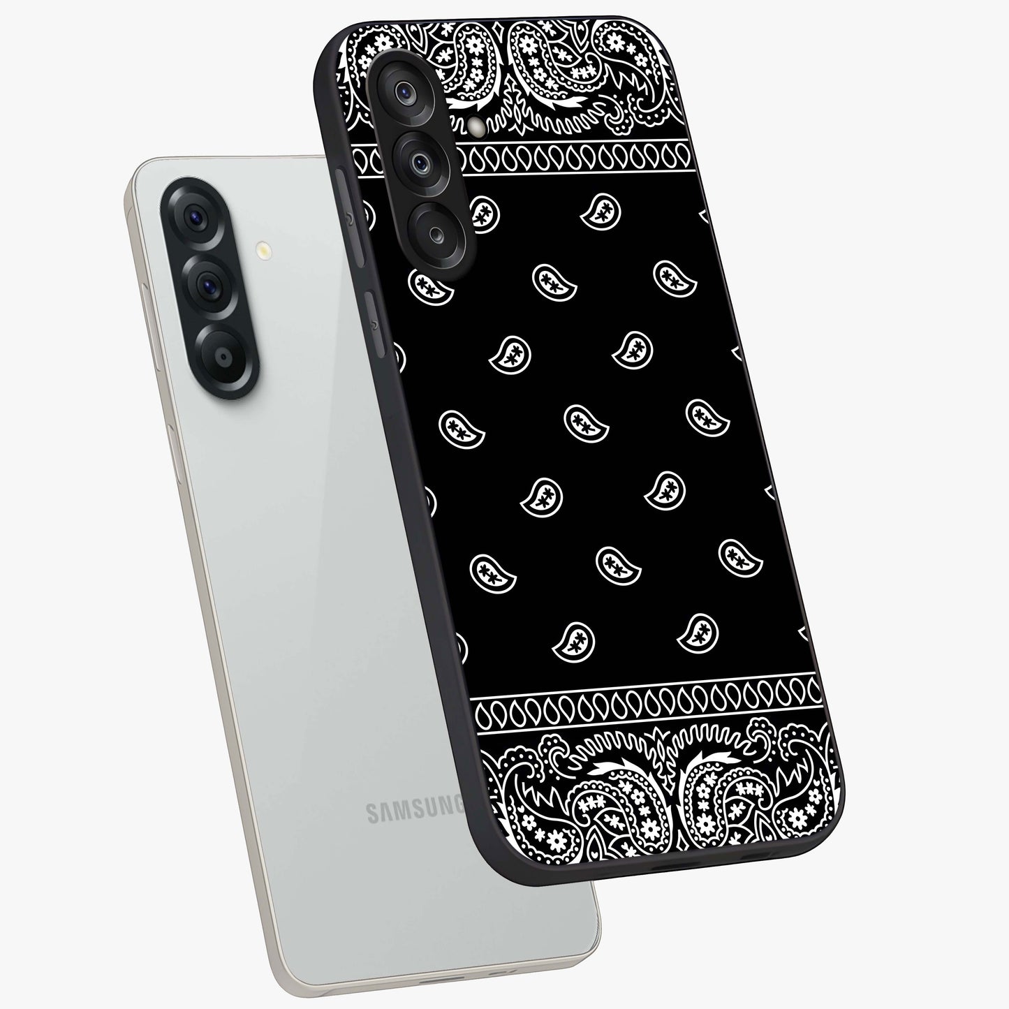 Retro Rebel Threads Glass Case displayed in angled mockup highlighting retro inspired graphic design with rebellious aesthetic.