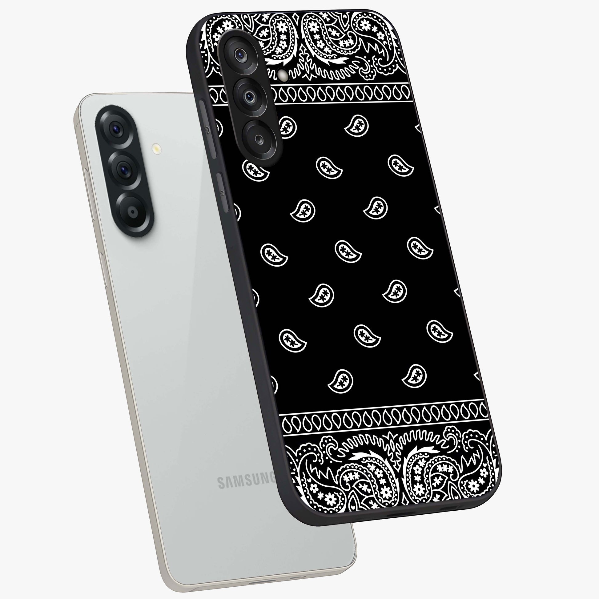 Retro Rebel Threads Glass Case displayed in angled mockup highlighting retro inspired graphic design with rebellious aesthetic.