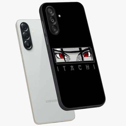 Scarlet Gaze Dominance Glass Case displayed in angled mockup highlighting intense visual design with bold scarlet aesthetic.