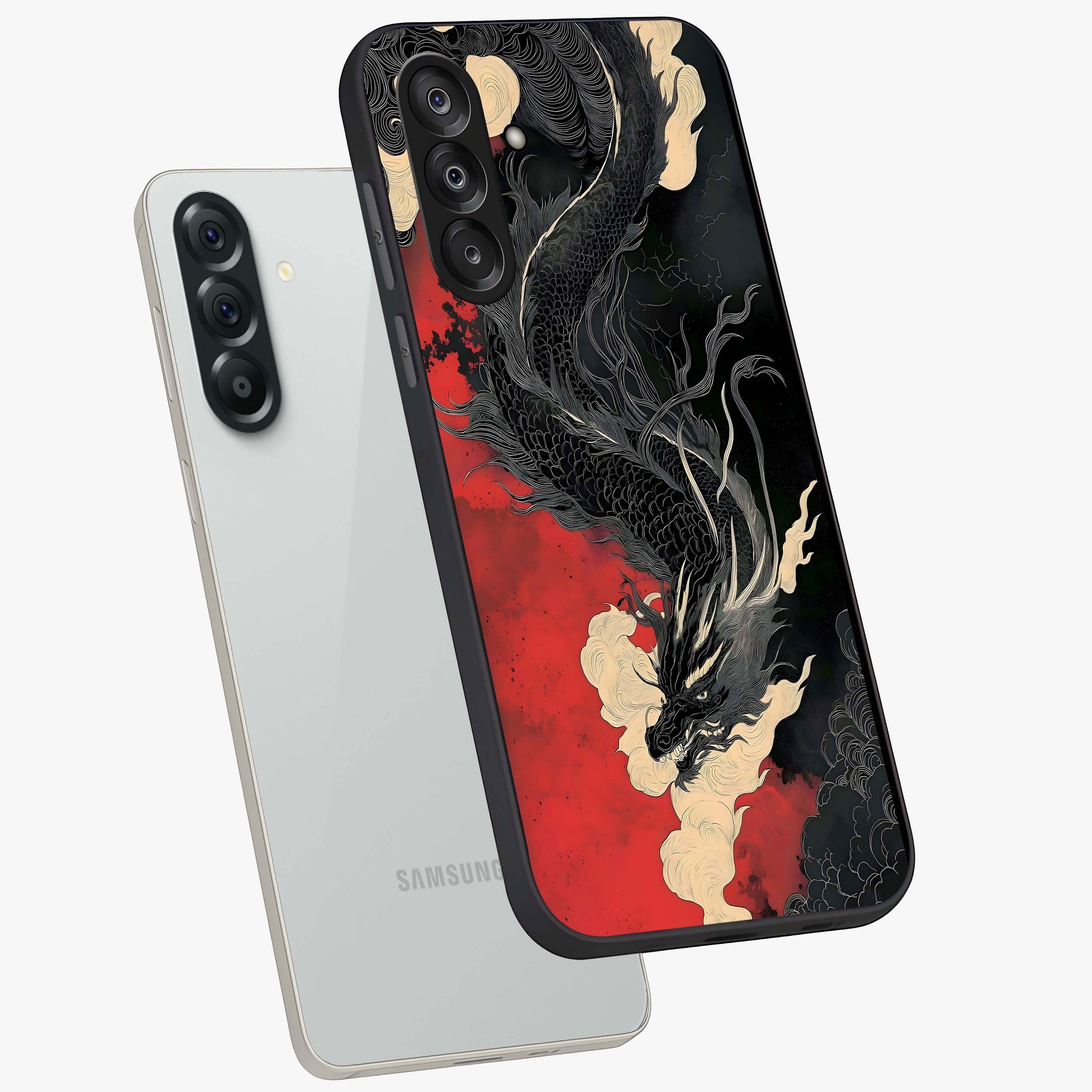 Shadow Dragon Fury Glass Case displayed in angled mockup highlighting powerful dragon illustration with dark fantasy aesthetic.