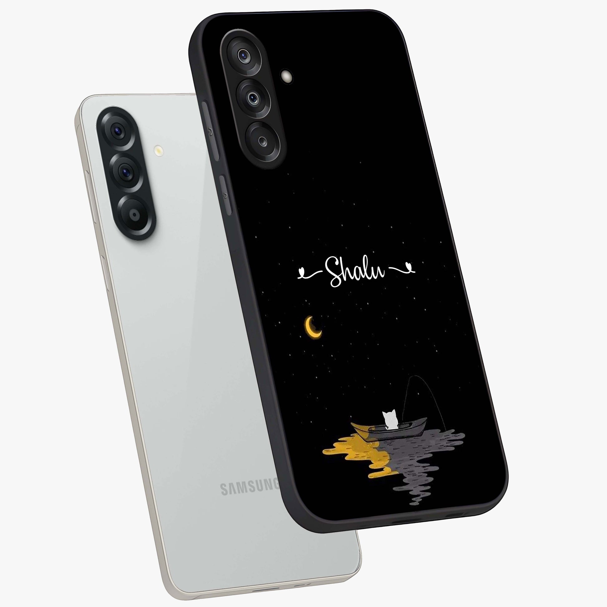 Silent Night Row Glass Case displayed in angled mockup highlighting peaceful evening design with dreamy night aesthetic.