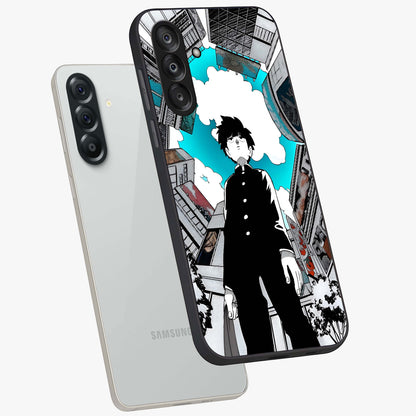 Silent Psychic Awakening Glass Case displayed in angled mockup highlighting spiritual awakening design with cosmic aesthetic.
