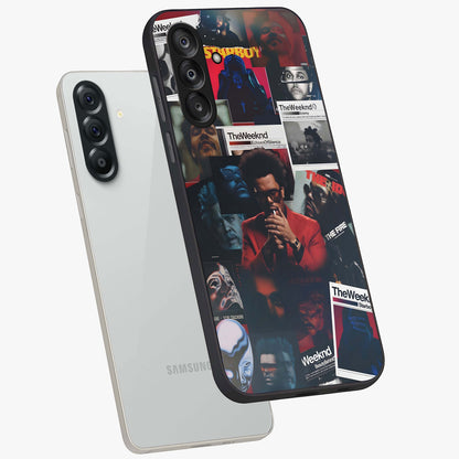 The Weeknd Glass Case displayed in angled mockup highlighting stylish pop culture inspired design with modern aesthetic.